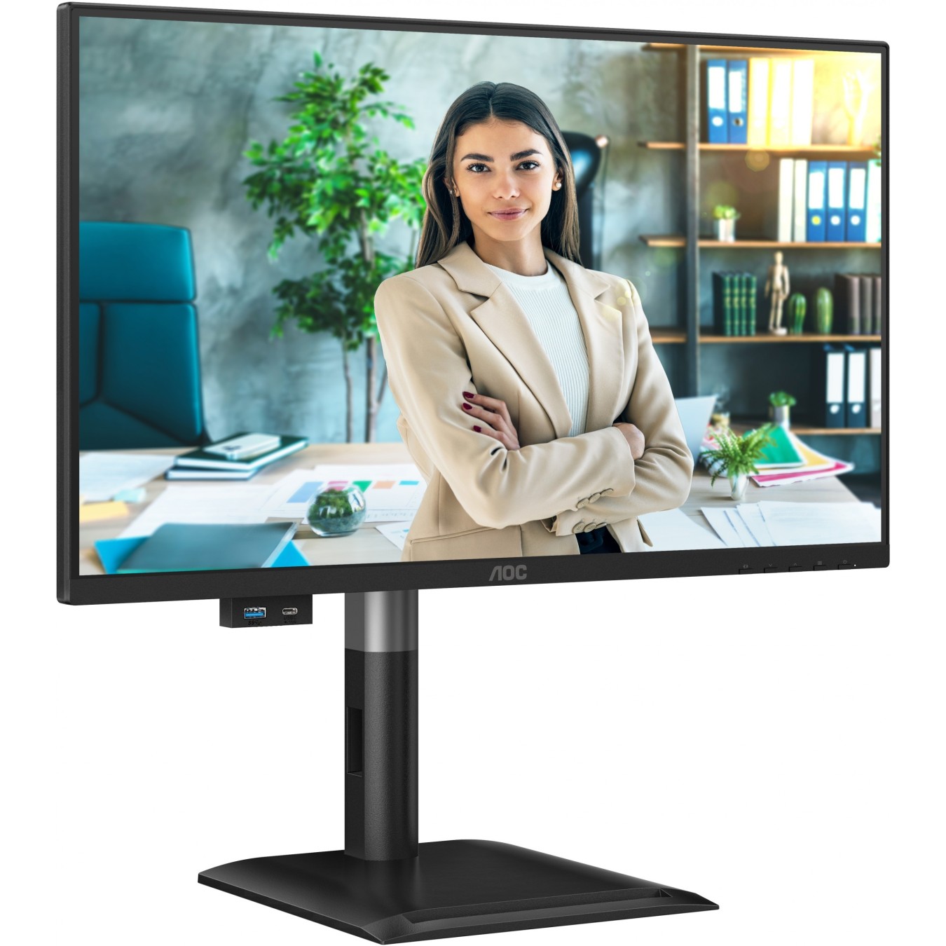 AOC Monitor - 24P4U - 60.5 cm (23.8") 16:9 HDMI+DP+DVI+USB IPS Lift Black — Buy in Cyprus with Fast Delivery