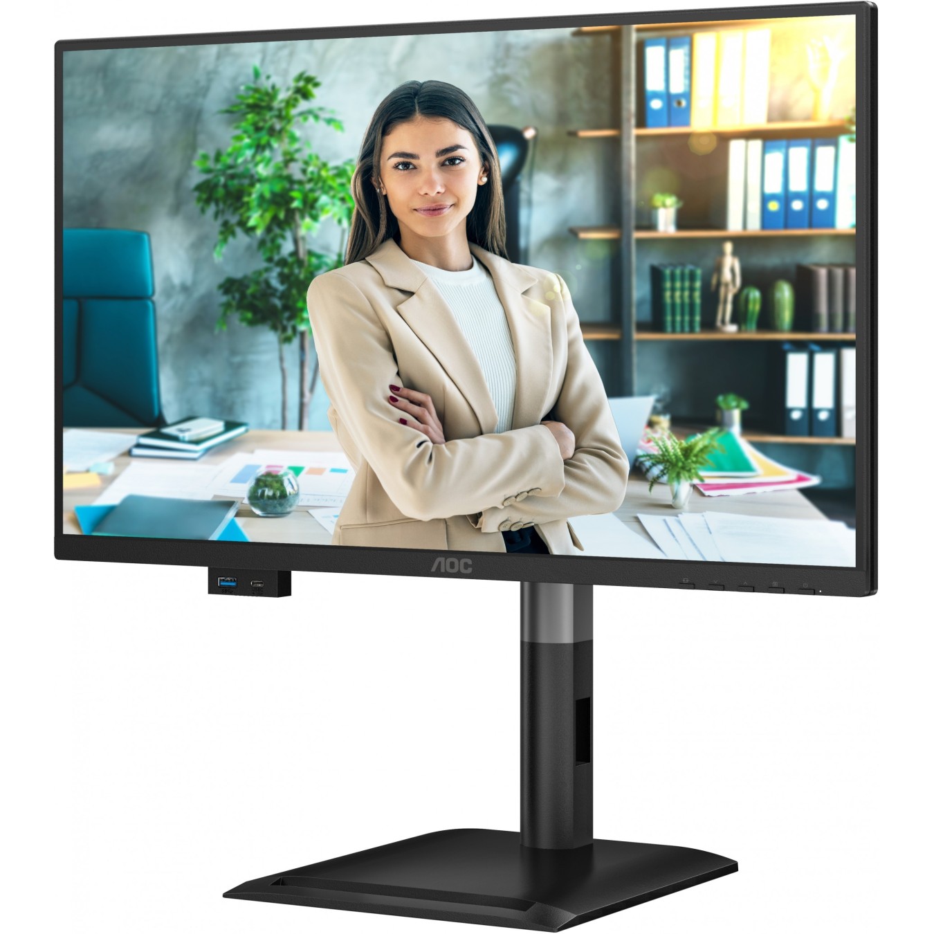 AOC Monitor - 24P4U - 60.5 cm (23.8") 16:9 HDMI+DP+DVI+USB IPS Lift Black — Buy in Cyprus with Fast Delivery