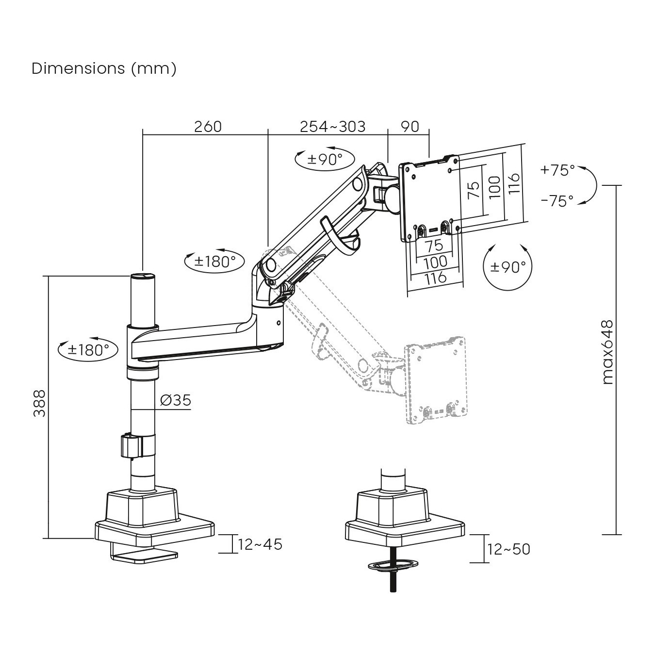 DIGITUS Single Monitor Mount - 57-inch - 27 kg — Buy in Cyprus with Fast Delivery
