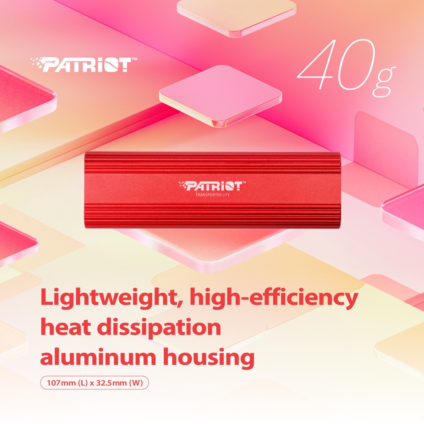 Patriot Transporter Lite - 4TB, Red — Buy in Cyprus with Fast Delivery
