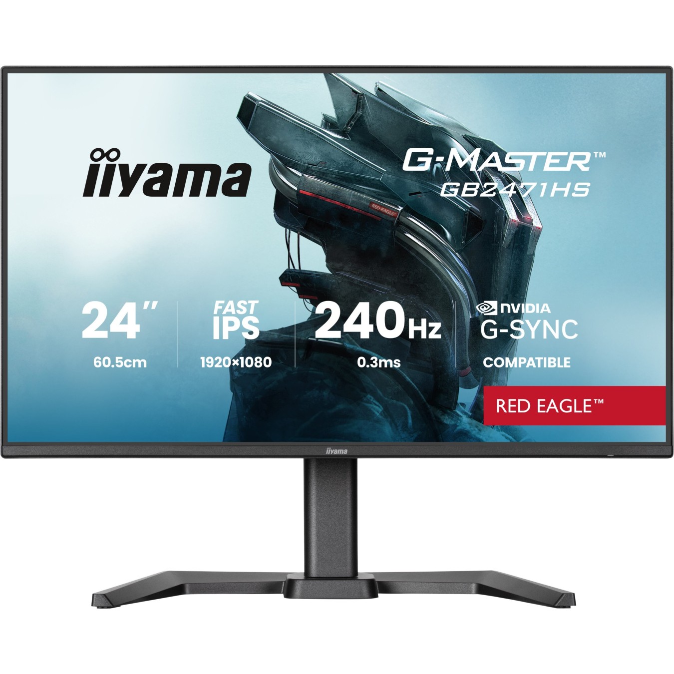 iiyama G-Master - GB2471HSU-B1 - 60.5 cm 23.8 (1920×1080) 16:9 FHD Fast IPS 0.3 ms 240 Hz HDMI DisplayPort VESA Black