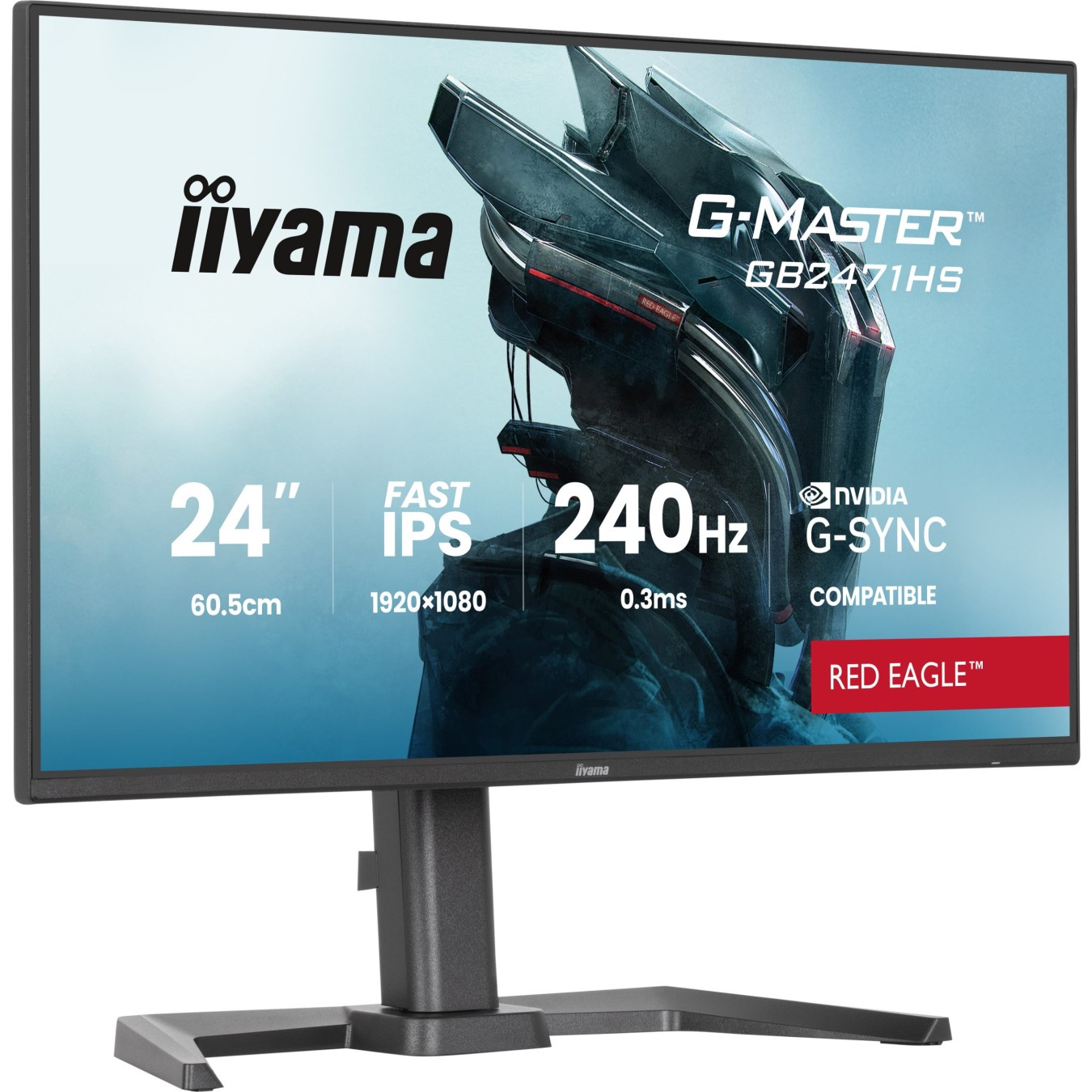 iiyama G-Master - GB2471HSU-B1 - 60.5 cm 23.8 (1920×1080) 16:9 FHD Fast IPS 0.3 ms 240 Hz HDMI DisplayPort VESA Black
