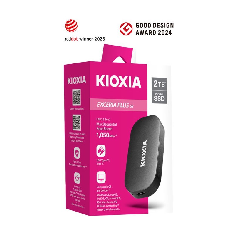 Buy KIOXIA EXCERIA PLUS G2 - 2000GB Portable USB 3.2 Gen2 Type C in Cyprus, Nicosia, Limassol, Larnaka, Pafos