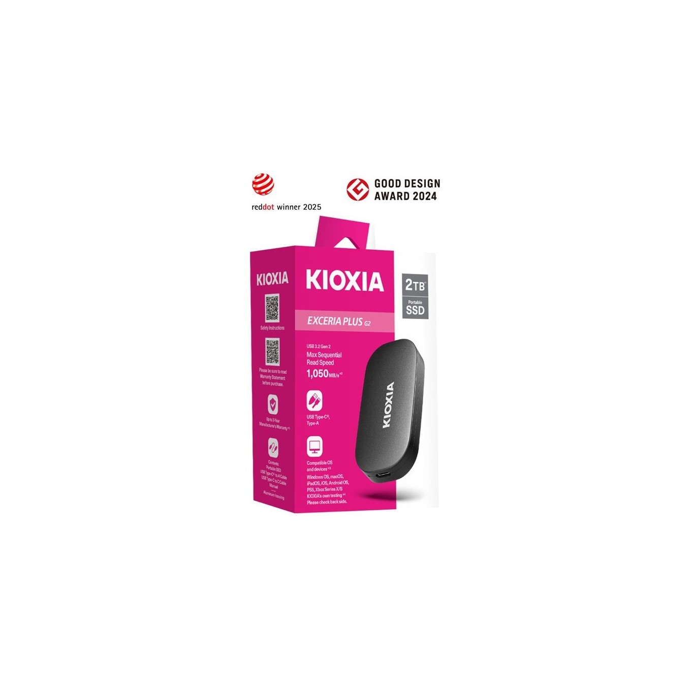 KIOXIA EXCERIA PLUS G2 - 2000GB Portable USB 3.2 Gen2 Type C — Buy in Cyprus with Fast Delivery