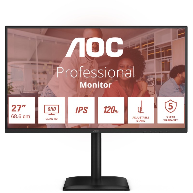 AOC Q27E4U 27" QHD 120Hz IPS USB Hub Monitor - Black (Boxed) — Buy in Cyprus with Fast Delivery