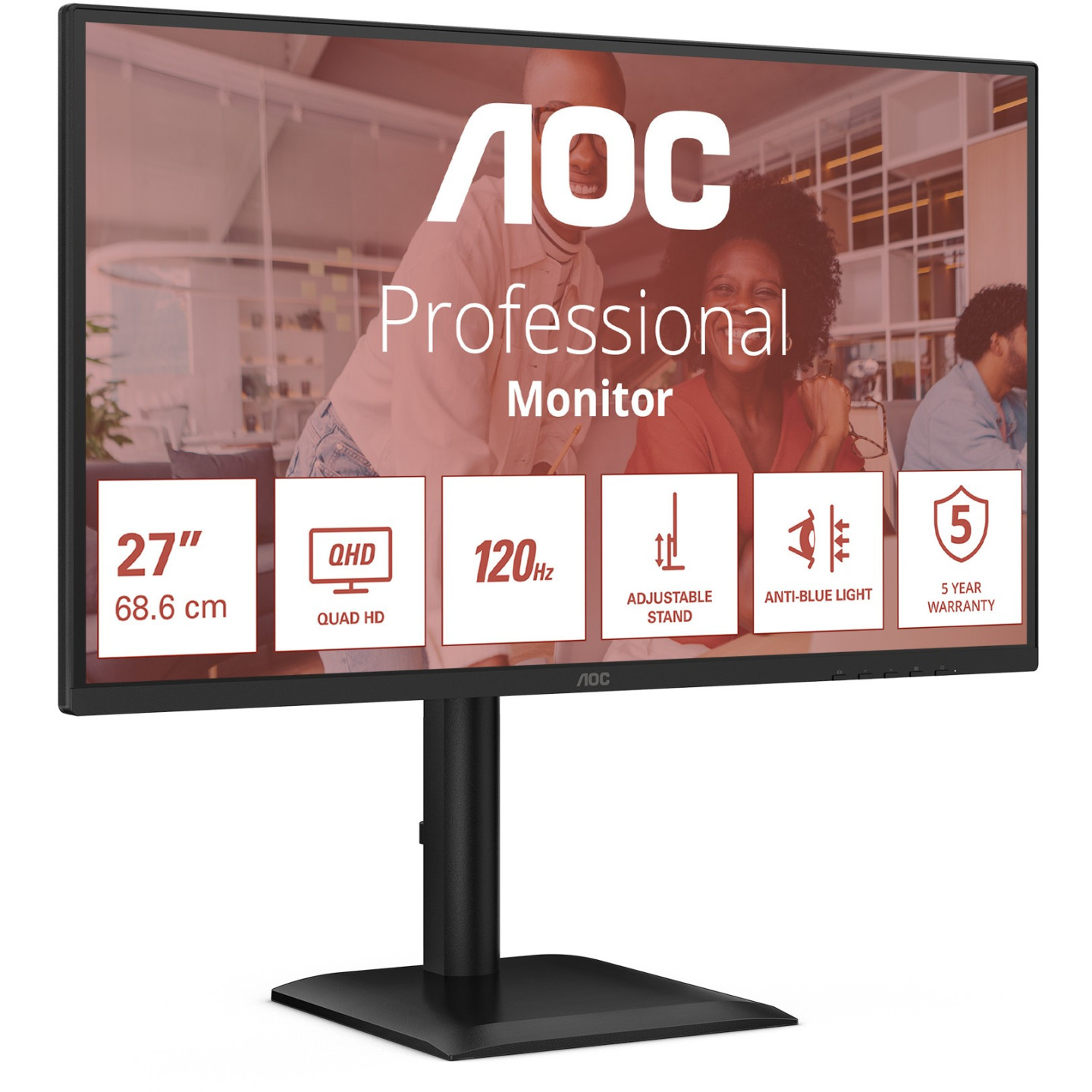 AOC Q27E4U 27" QHD 120Hz IPS USB Hub Monitor - Black (Boxed) — Buy in Cyprus with Fast Delivery