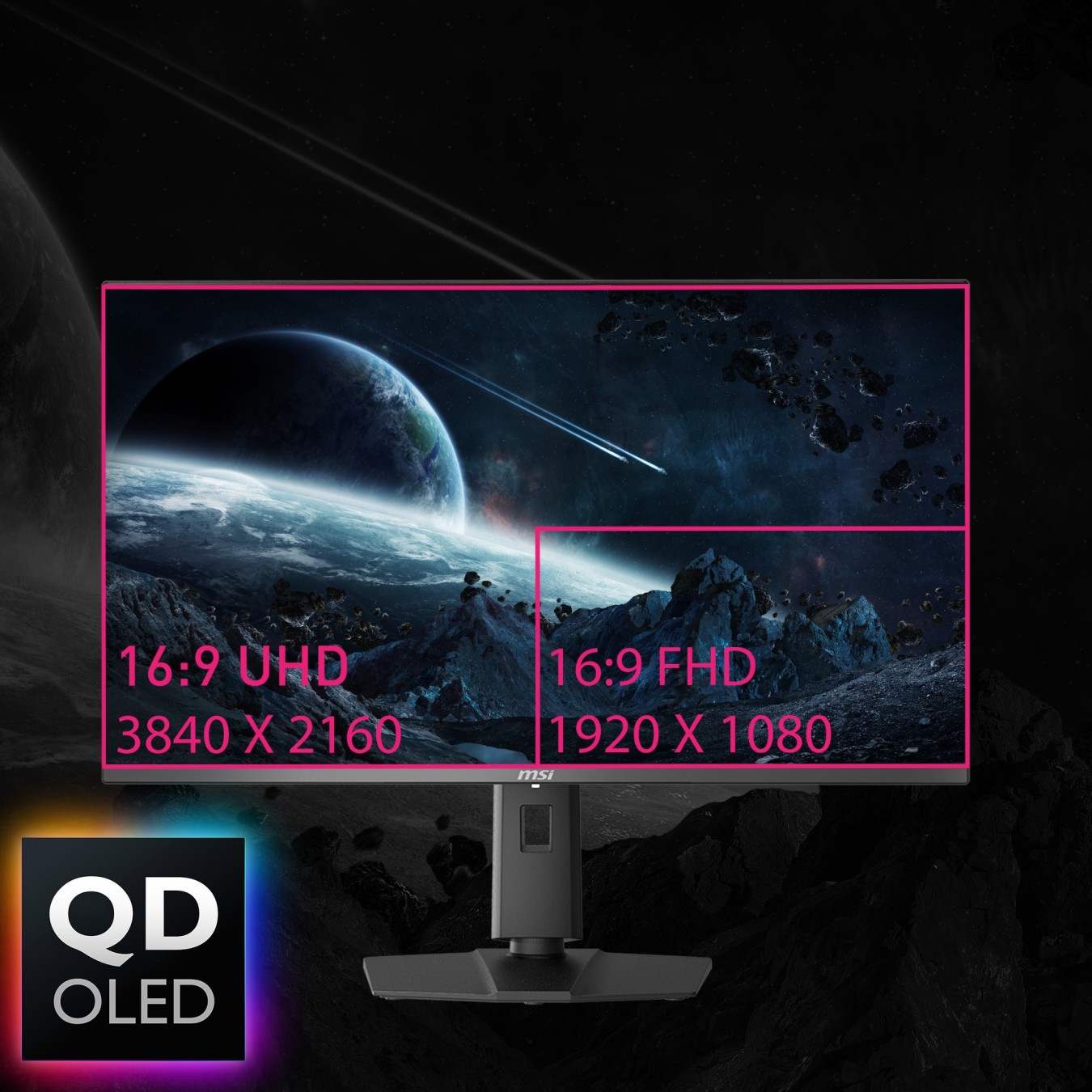 MSI MPG - 321URXDE - QD-OLED, 80 cm (31.5 in), Black, UltraHD 4K, Adaptive-Sync, USB-C, 240 Hz panel