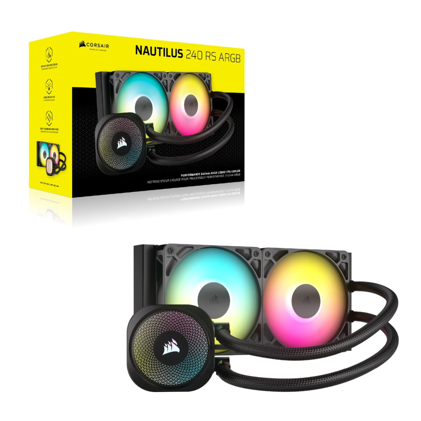 Corsair iCUE Link NAUTILUS 240 RS ARGB - 240mm AIO Liquid CPU Cooler, Black, ARGB — Buy in Cyprus with Fast Delivery
