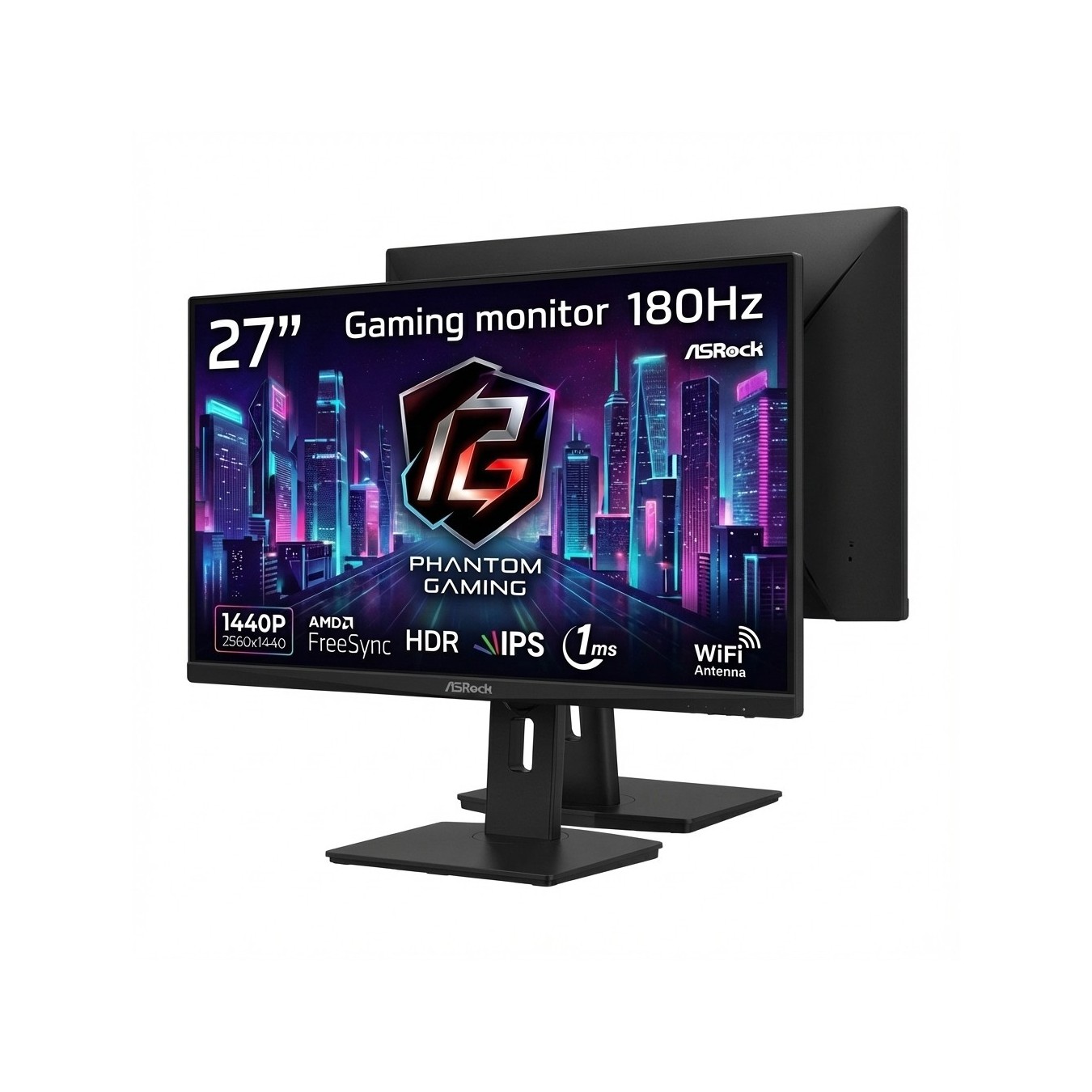 ASRock - PG27FFX1B - 68.5cm 16:9 HDMI DP USB Black FHD — Buy in Cyprus with Fast Delivery