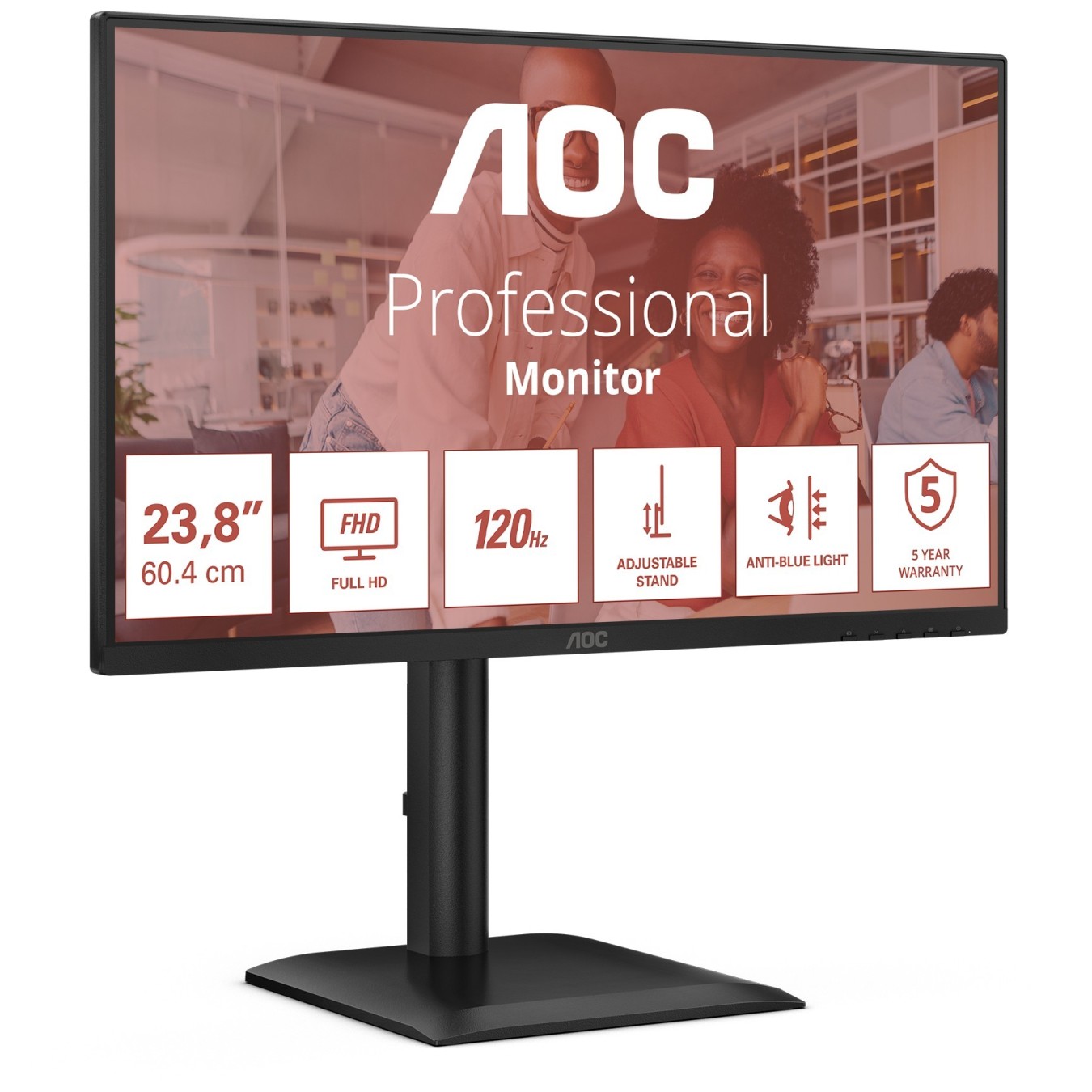 AOC 60.5cm (23.8') - 24E4CV - 16:09 HDMI+DP+USB-C Lift black — Buy in Cyprus with Fast Delivery