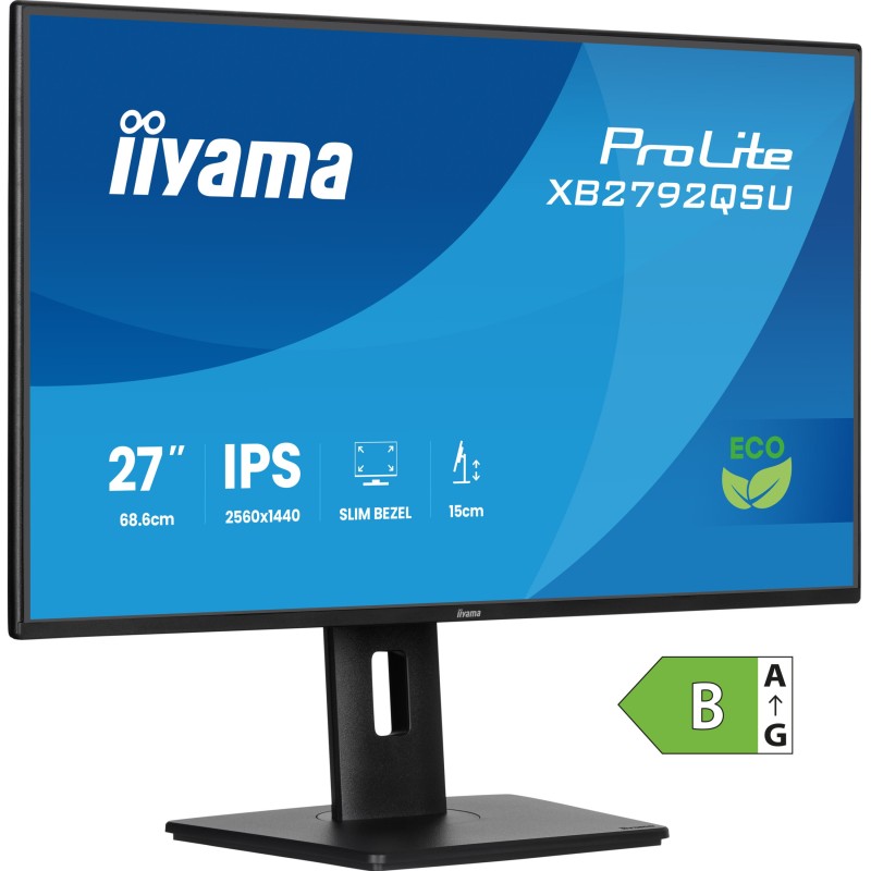 IIYAMA ProLite XB2792QSU-B1 27" QHD IPS 120Hz USB Hub - Black (Boxed) — Buy in Cyprus with Fast Delivery