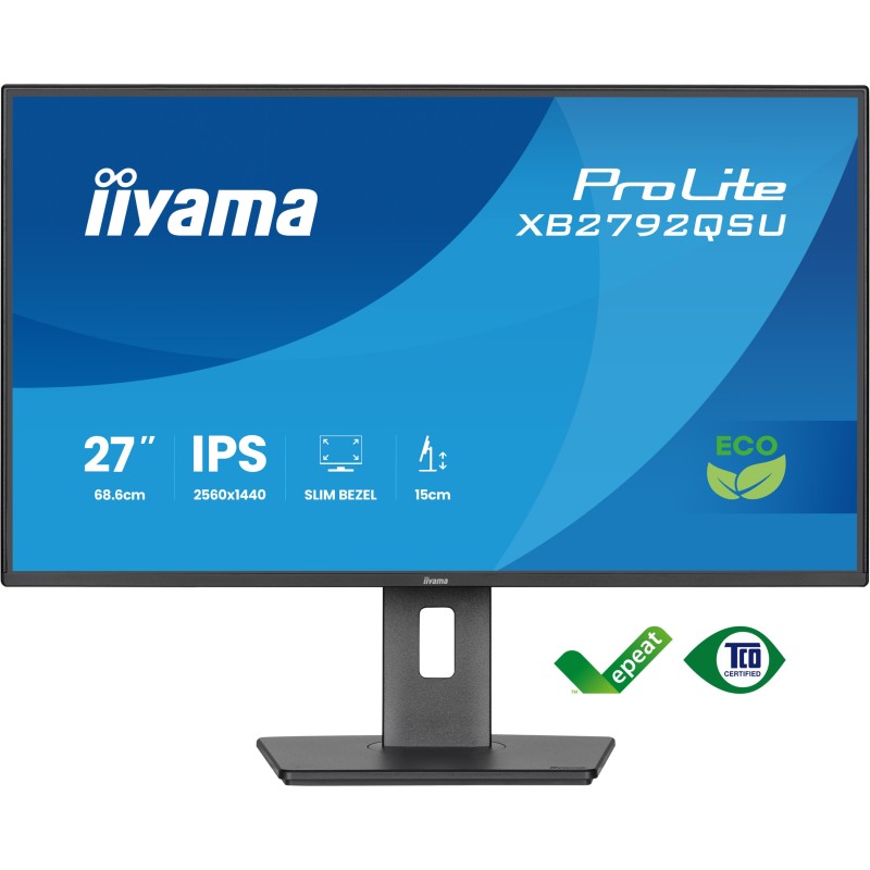 IIYAMA ProLite XB2792QSU-B1 27" QHD IPS 120Hz USB Hub - Black (Boxed) — Buy in Cyprus with Fast Delivery