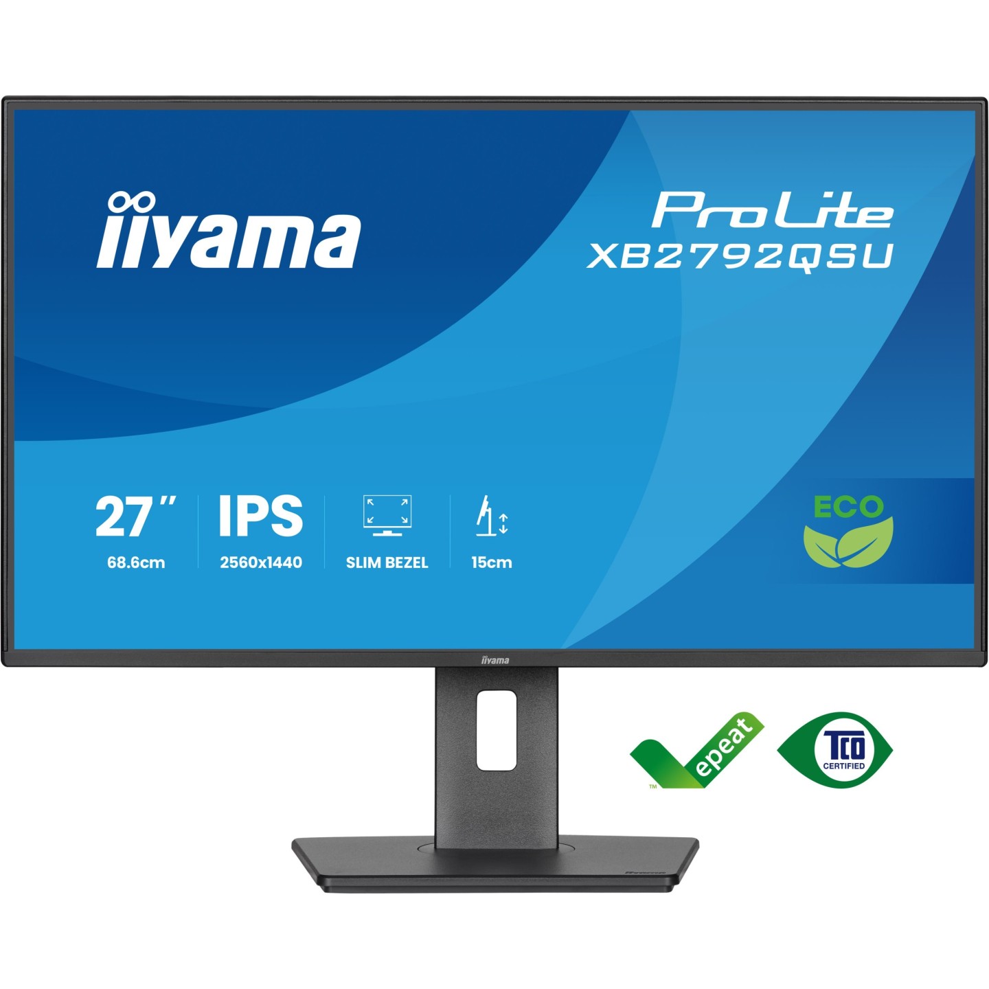 IIYAMA ProLite XB2792QSU-B1 27" QHD IPS 120Hz USB Hub - Black (Boxed) — Buy in Cyprus with Fast Delivery