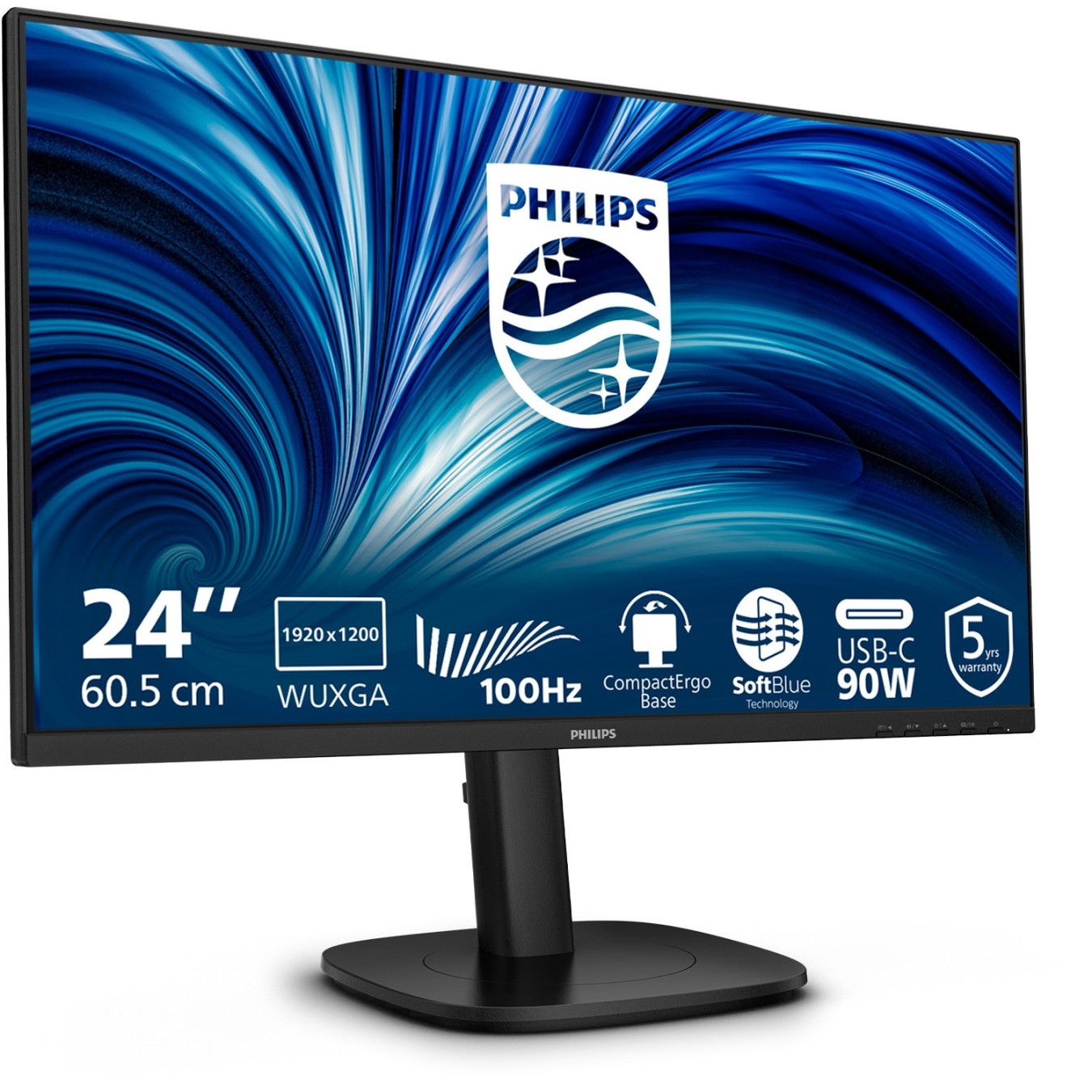Philips Monitor - 24B2U3301D - 24 inch Full HD, 120 Hz, 1x HDMI 1.4, 1x DP 1.4, Black — Buy in Cyprus with Fast Delivery