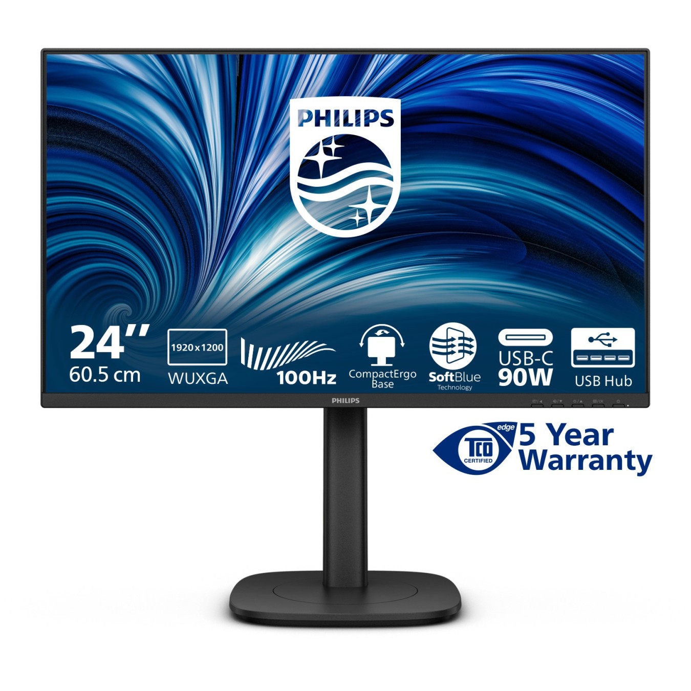 Philips Monitor - 24B2U3301D - 24 inch Full HD, 120 Hz, 1x HDMI 1.4, 1x DP 1.4, Black — Buy in Cyprus with Fast Delivery
