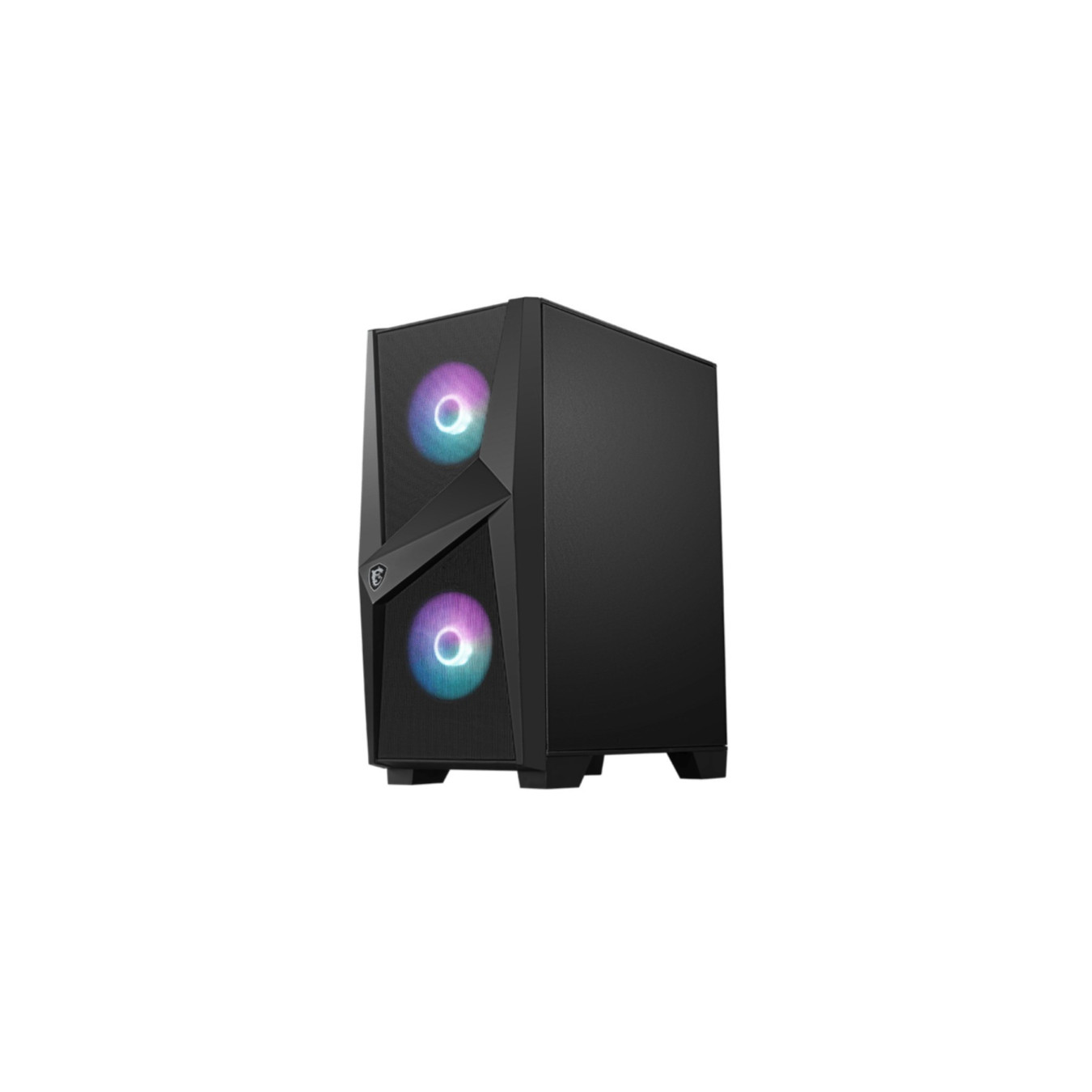 MSI MAG FORGE 100R - Mid-Tower PC Case - Black, Tempered Glass, ARGB Fans, 330mm GPU, 160mm CPU Cooler