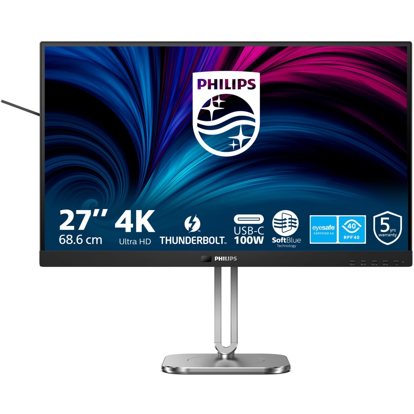 Philips Monitor - 27B2U6903 - 68.5 cm (27.0"), 16:09, 2xHDMI+DP+USB, Black Gray — Buy in Cyprus with Fast Delivery