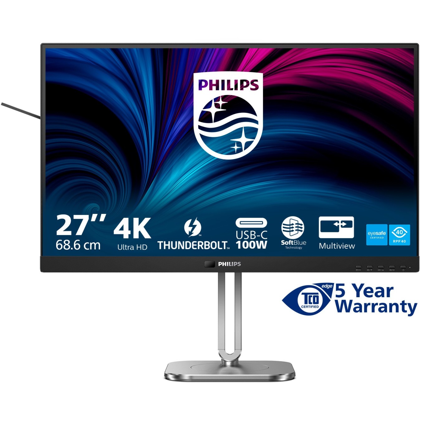 Philips Monitor - 27B2U6903 - 68.5 cm (27.0"), 16:09, 2xHDMI+DP+USB, Black Gray — Buy in Cyprus with Fast Delivery