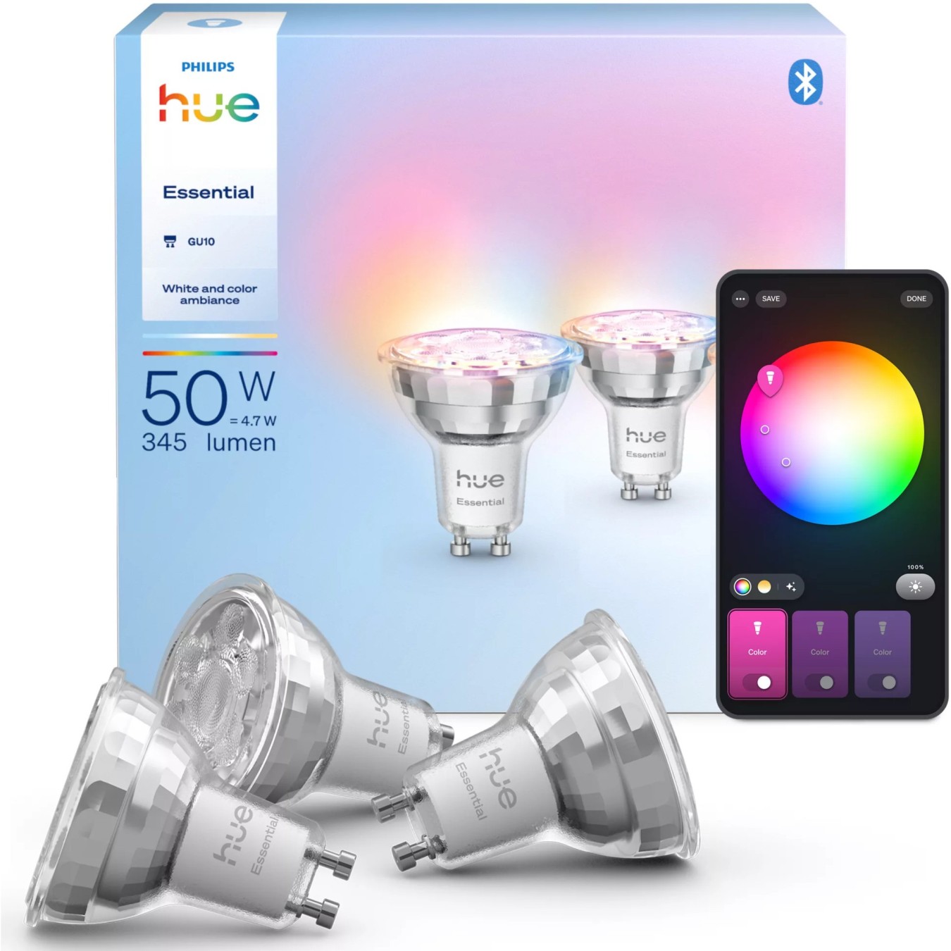 Philips Hue Essential - WCA 345 - GU10 3P EU — Buy in Cyprus with Fast Delivery