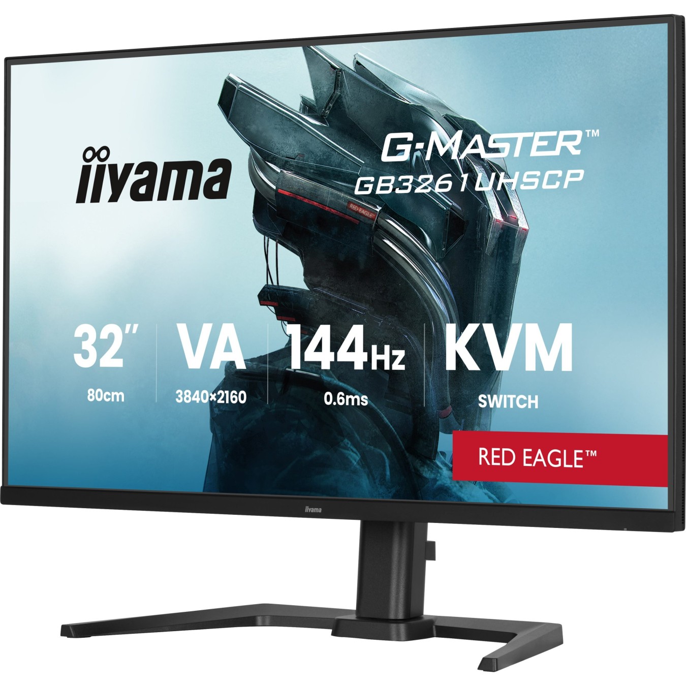 iiyama G-MASTER - GB3261UHSCP-B1 - 80 cm (31.5"), 3840x2160, 16:9, VA, 0.6ms, 144Hz, HDMI 2.1×2, DisplayPort 1.4, USB-C (95W)