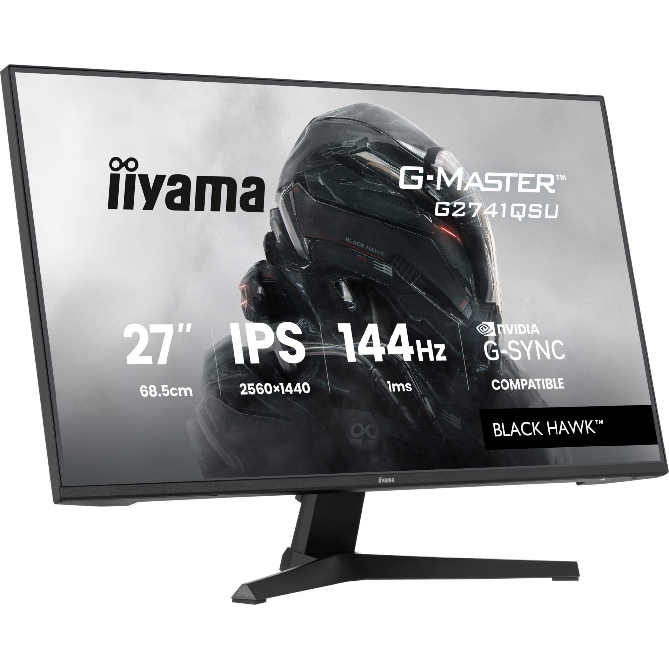 iiyama G-Master - G2741QSU-B1 - 16:9 QHD IPS 1 ms (MPRT) 144 Hz HDMI 2.0 DisplayPort 1.4 VESA 100...