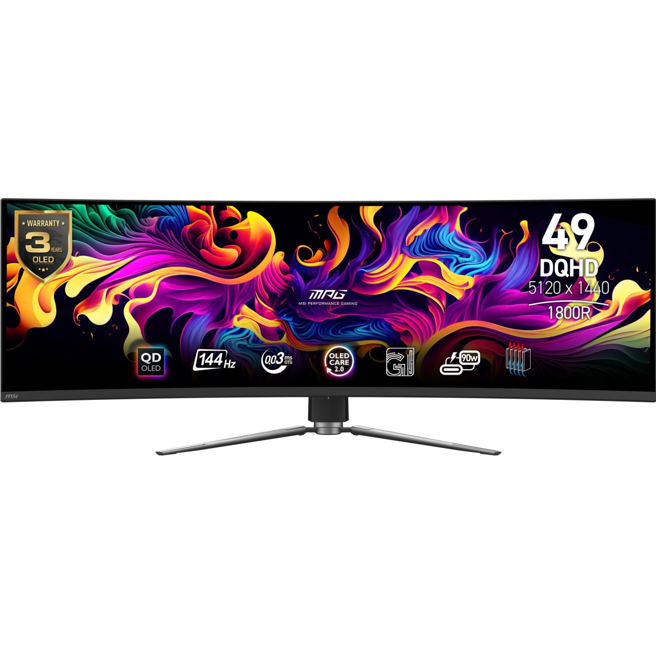 MPG Curved Gaming Monitor - 491CQPDE - QD-OLED Curved Gaming Monitor 124.46 cm (49'') — Buy in Cyprus with Fast Delivery