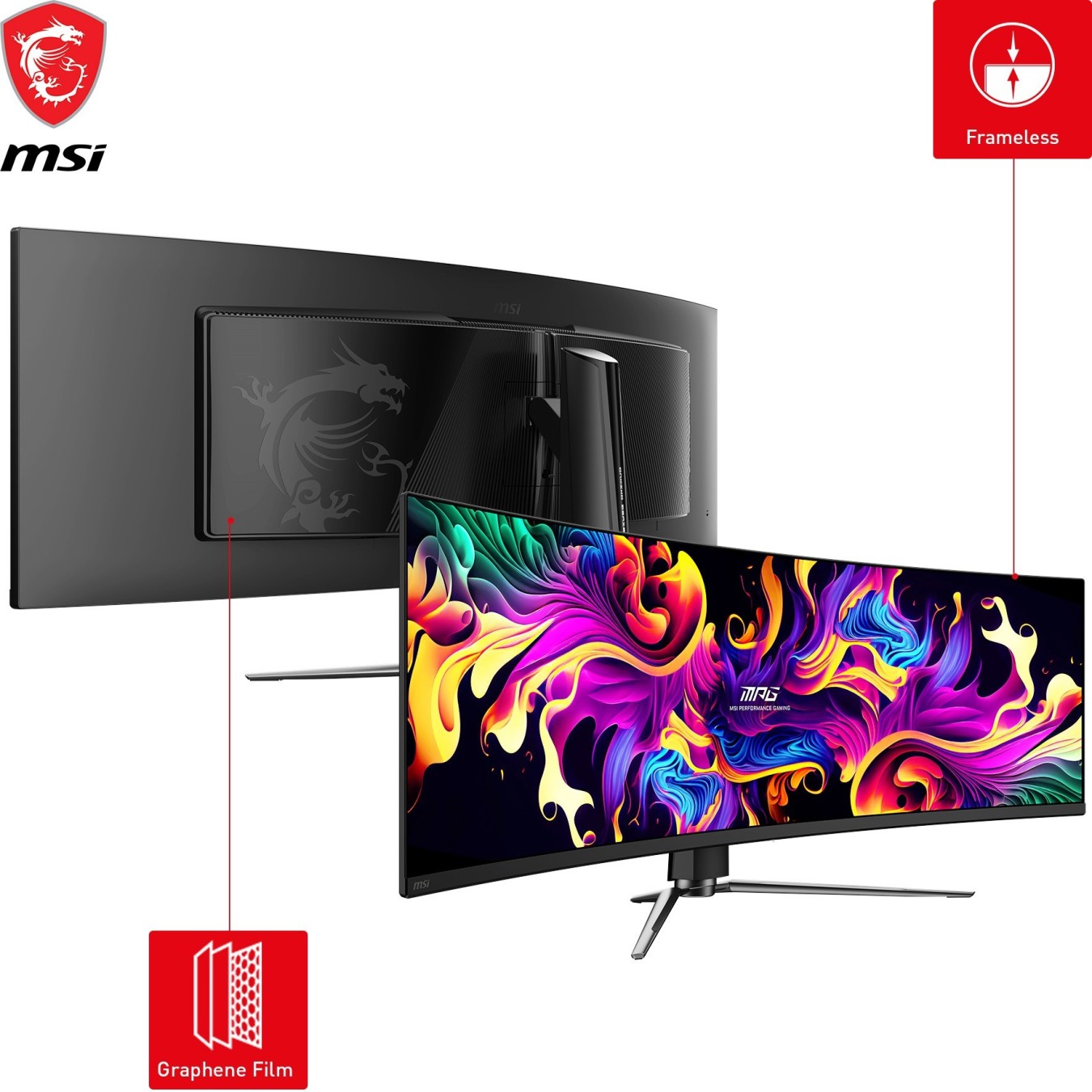 MPG Curved Gaming Monitor - 491CQPDE - QD-OLED Curved Gaming Monitor 124.46 cm (49'') — Buy in Cyprus with Fast Delivery