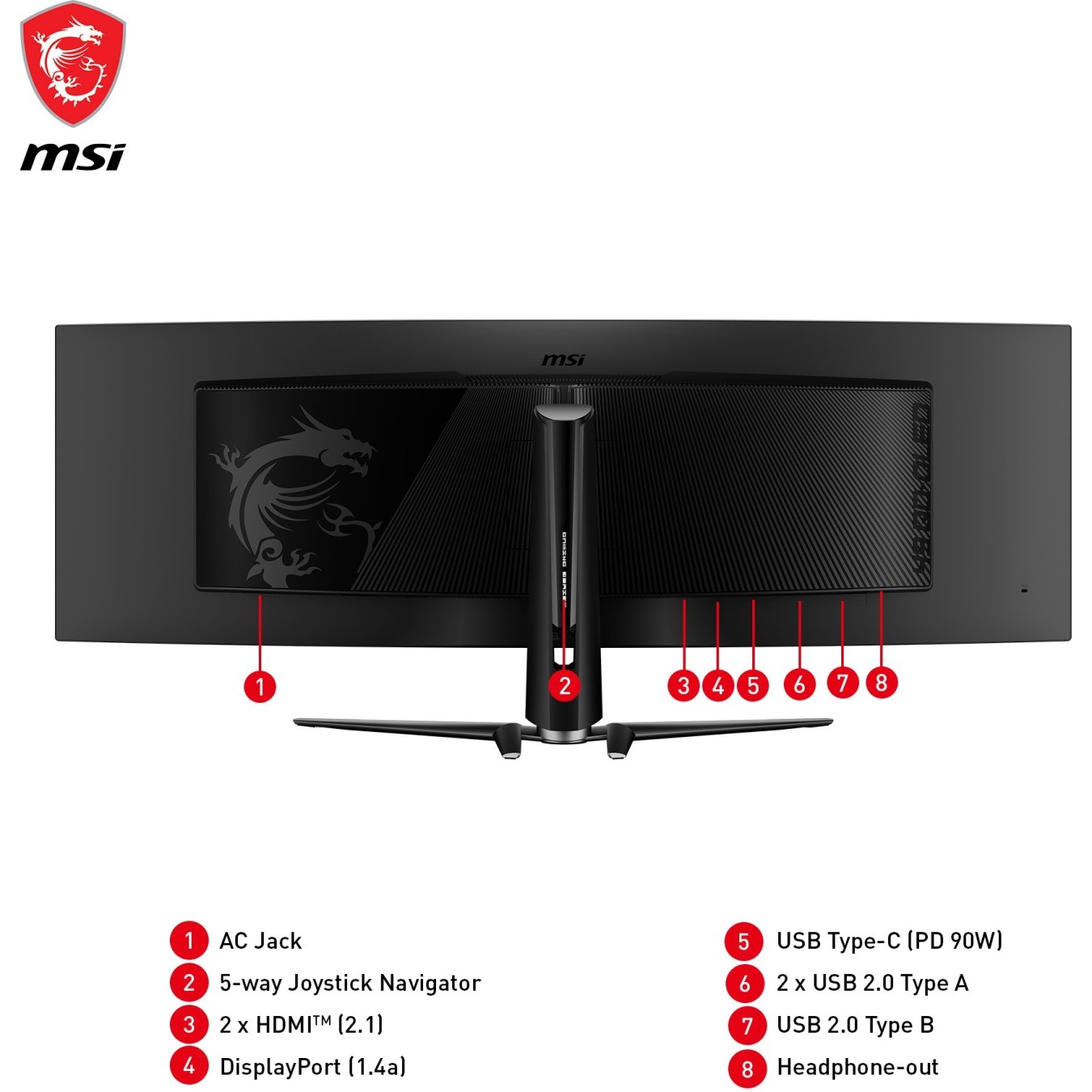MPG Curved Gaming Monitor - 491CQPDE - QD-OLED Curved Gaming Monitor 124.46 cm (49'') — Buy in Cyprus with Fast Delivery