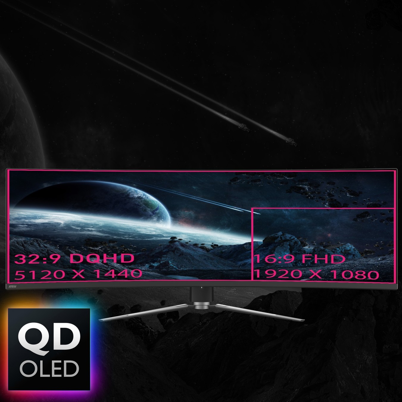 MPG Curved Gaming Monitor - 491CQPDE - QD-OLED Curved Gaming Monitor 124.46 cm (49'') — Buy in Cyprus with Fast Delivery