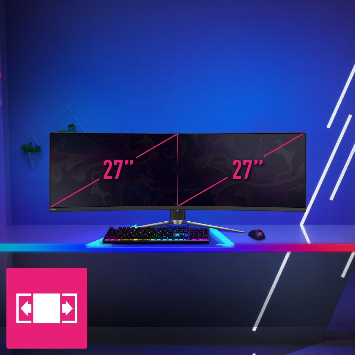MPG Curved Gaming Monitor - 491CQPDE - QD-OLED Curved Gaming Monitor 124.46 cm (49'') — Buy in Cyprus with Fast Delivery