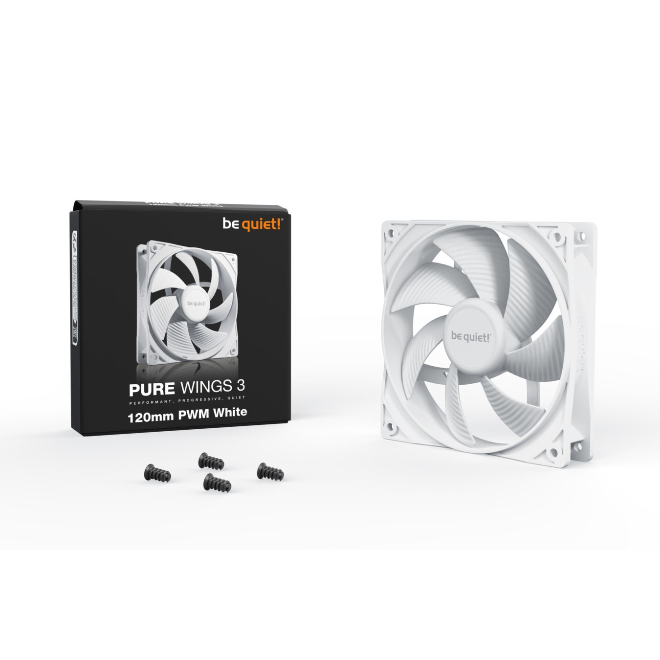 be quiet! Pure Wings 3 120mm White - BL110 - PWM Case Fan, 1600 RPM, Quiet Rifle Bearing — Buy in Cyprus with Fast Delivery