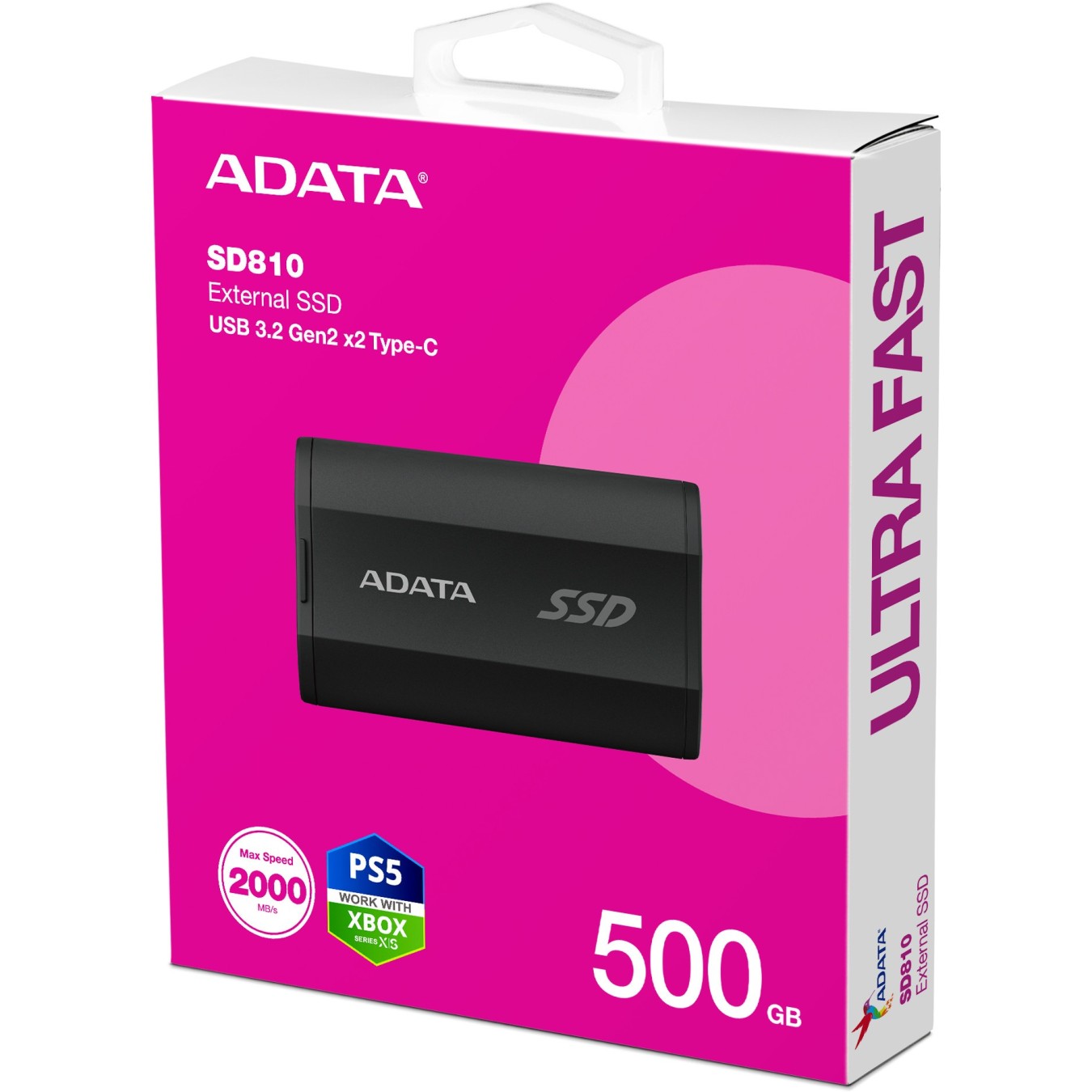 ADATA SD810 - Portable SSD - 500GB 20Gbps Black | Armenius Store