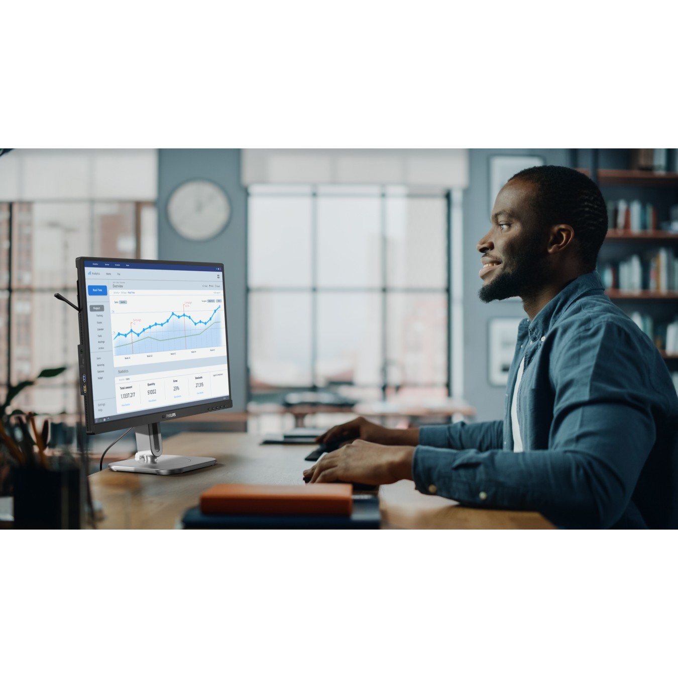 PHILIPS Monitor - 24B2U4301/00 - 60.45 cm (23.8") diagonal, 1920x1080, HDMI, DP, USB — Buy in Cyprus with Fast Delivery