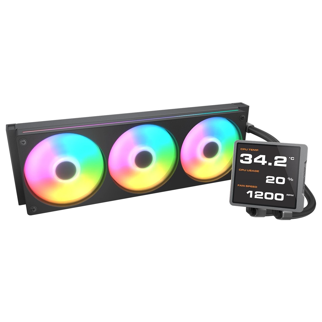 Cougar Poseidon Vistek Pro 360 ARGB CPU Liquid Cooler – 3.95in LCD Display | Armenius Store