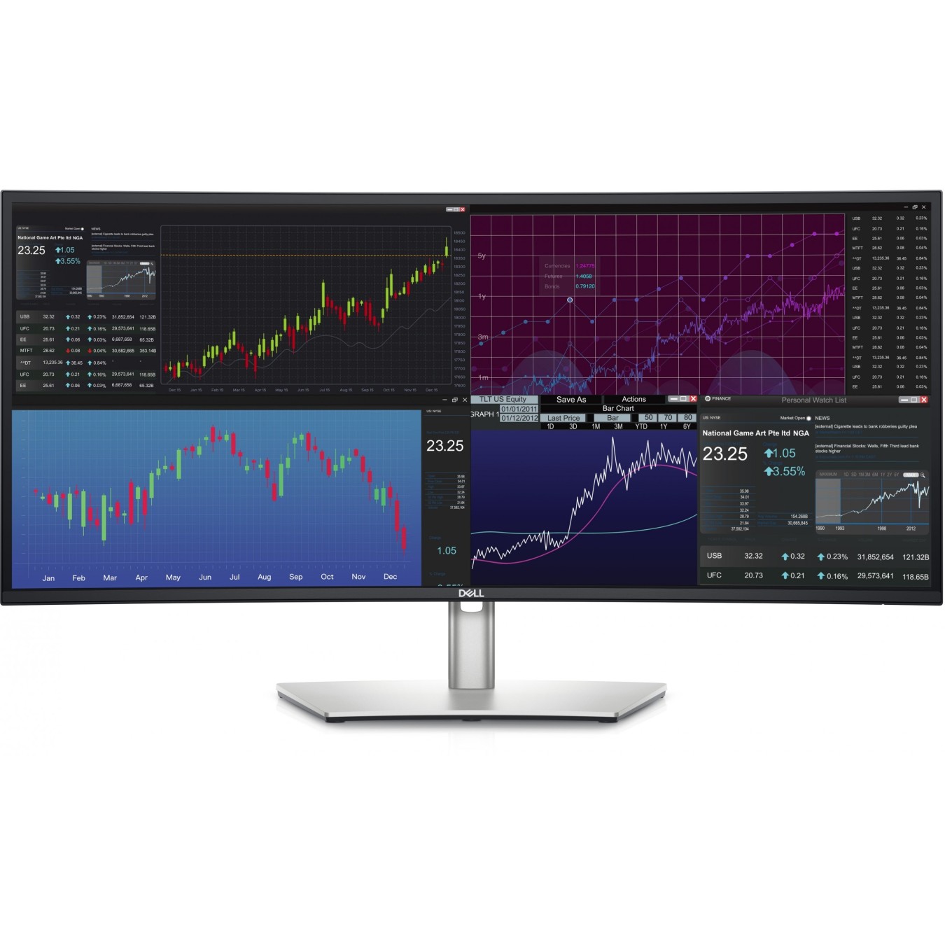 86.7cm 34.14'' (3440x1440) Dell Curved 21:9 5ms 60Hz IPS HDMI DisplayPort USB-C VESA Pivot WQHD Speaker - U3423WE -