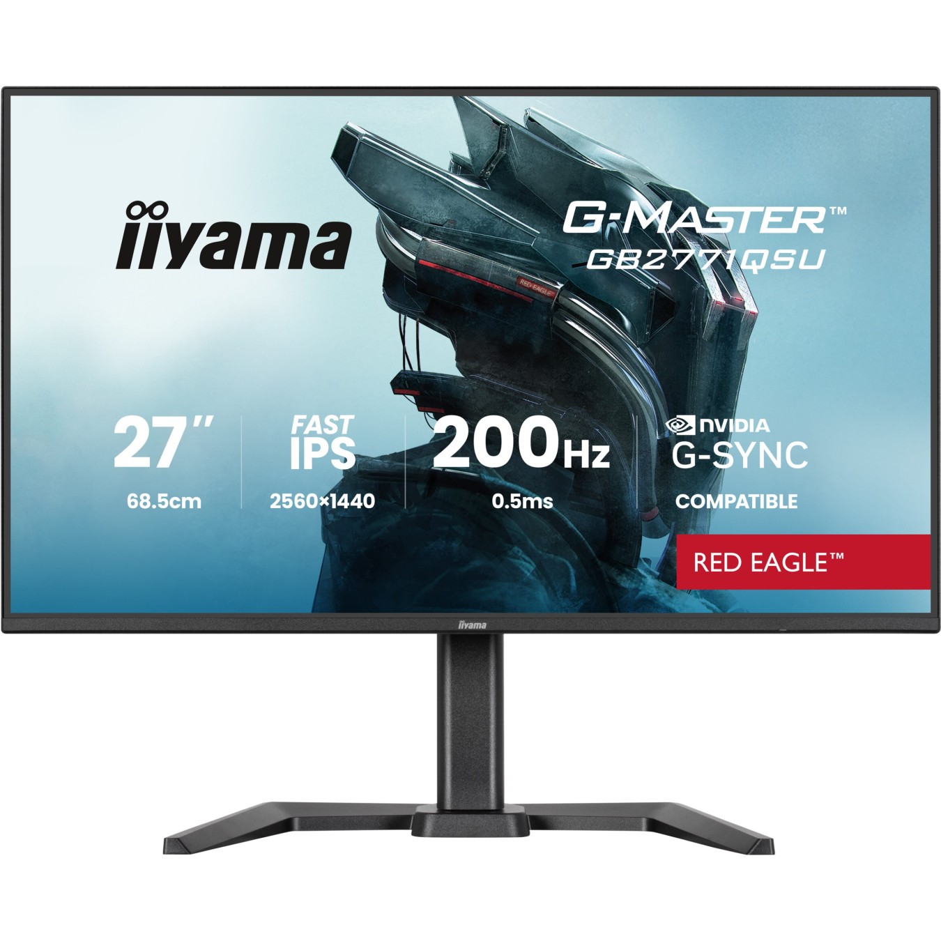 68.6 cm 27? (2560×1440) iiyama - GB2771QSU-B1 - 16:9 QHD Fast IPS 0.5 ms (MPRT) 200 Hz HDMI 2× DisplayPort USB-C VESA 100