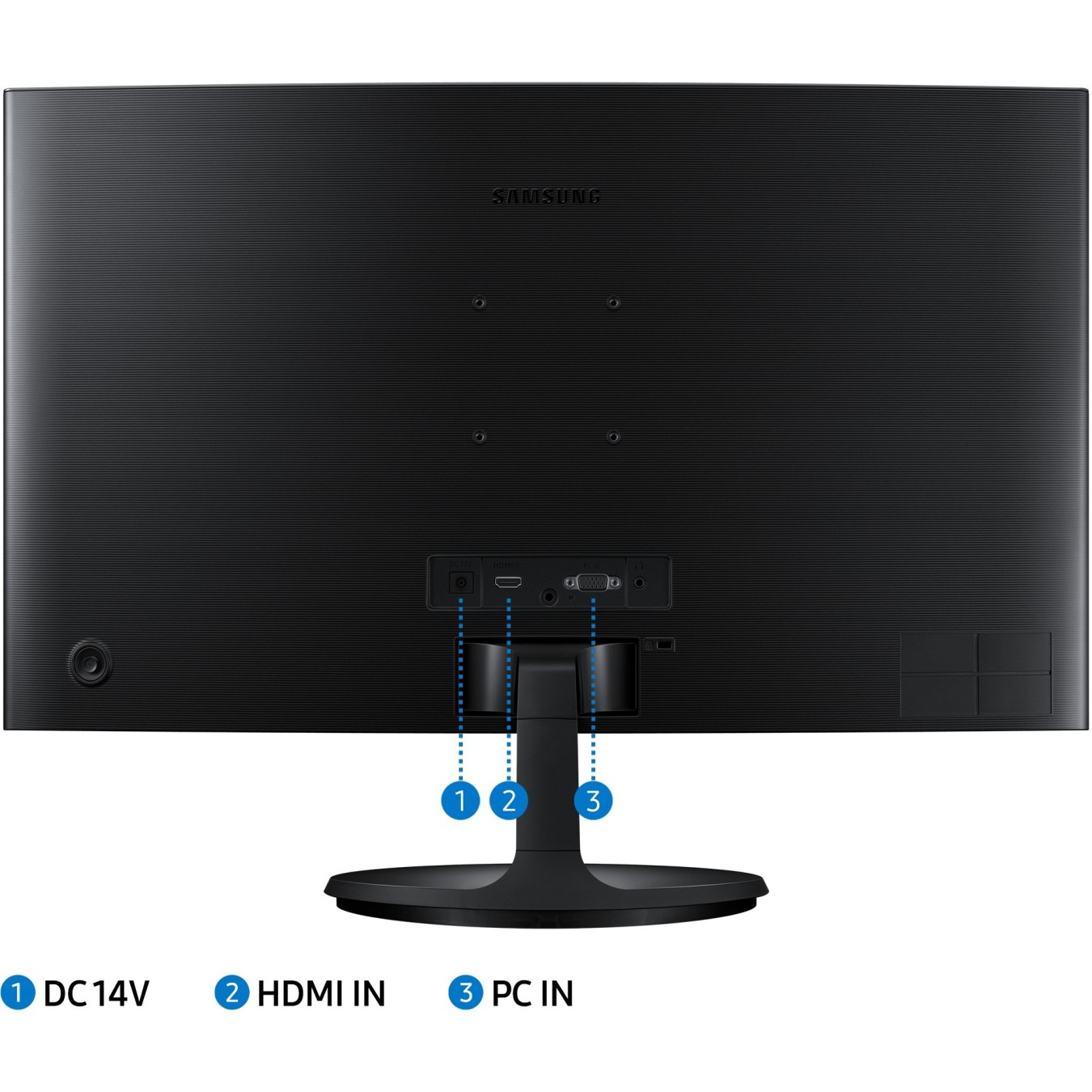 Samsung Monitor - S24C364EAU - 61cm 24'' (1920x1080) Essential Curved 16:9 4ms HDMI VGA Full HD Black