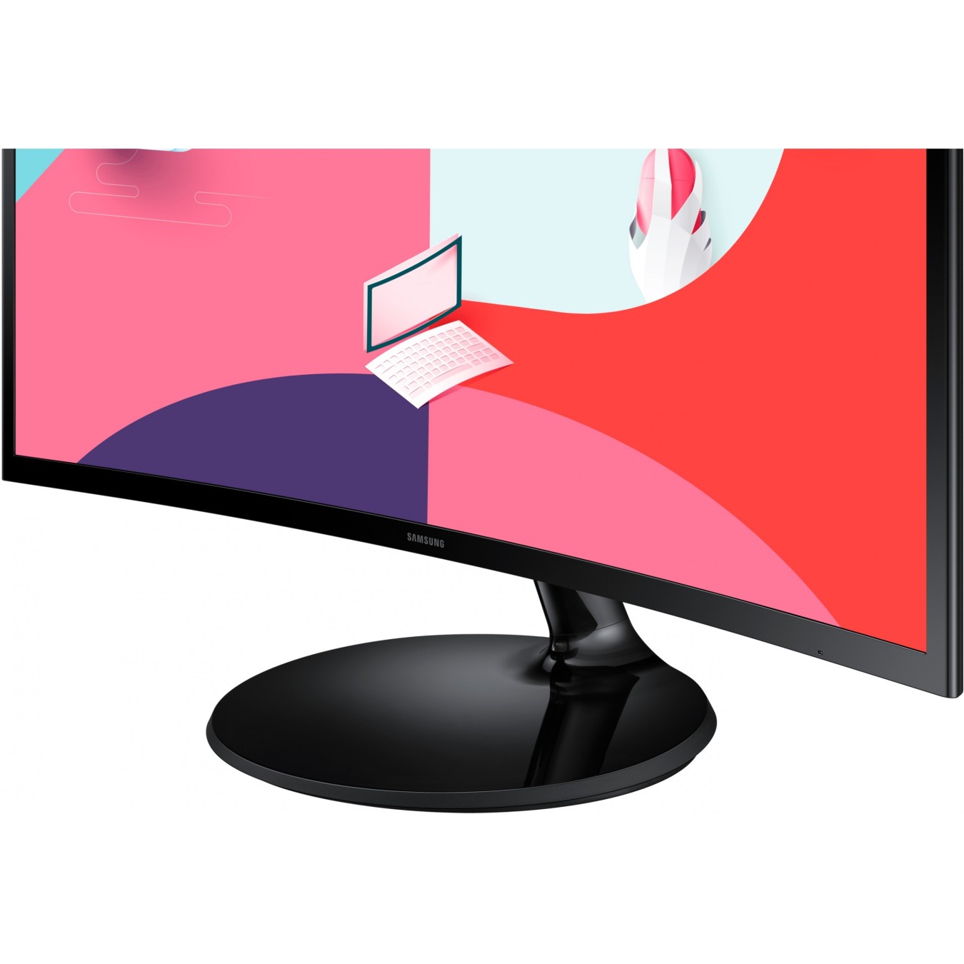 Samsung Monitor - S24C364EAU - 61cm 24'' (1920x1080) Essential Curved 16:9 4ms HDMI VGA Full HD Black