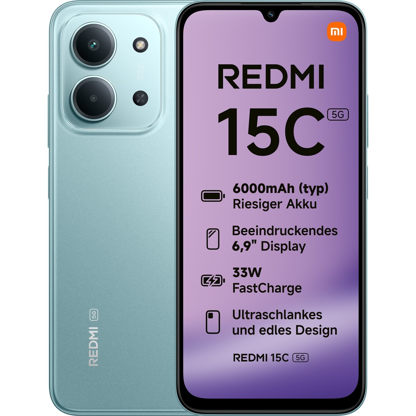 Xiaomi Redmi - 15C - 5G Dual Sim 4RAM 128GB Mint Green — Buy in Cyprus with Fast Delivery