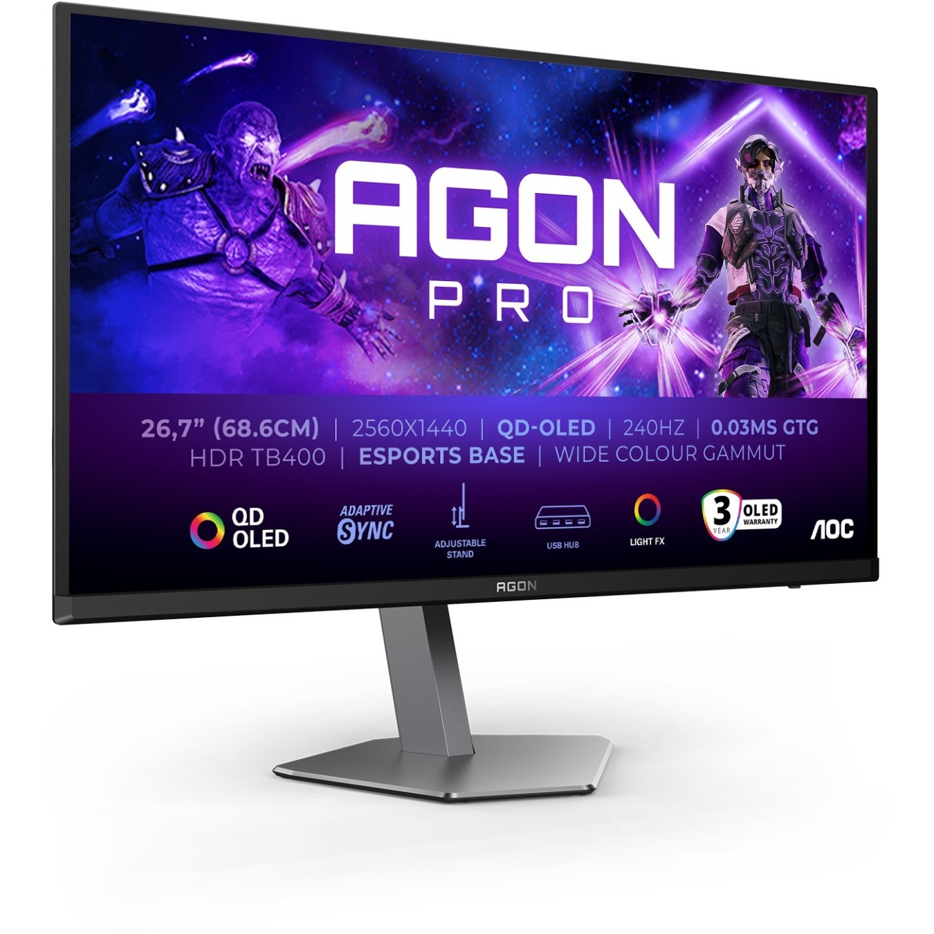 AOC AGON PRO Monitor - AG276QZD2 - 27 2560X1440 QHD — Buy in Cyprus with Fast Delivery