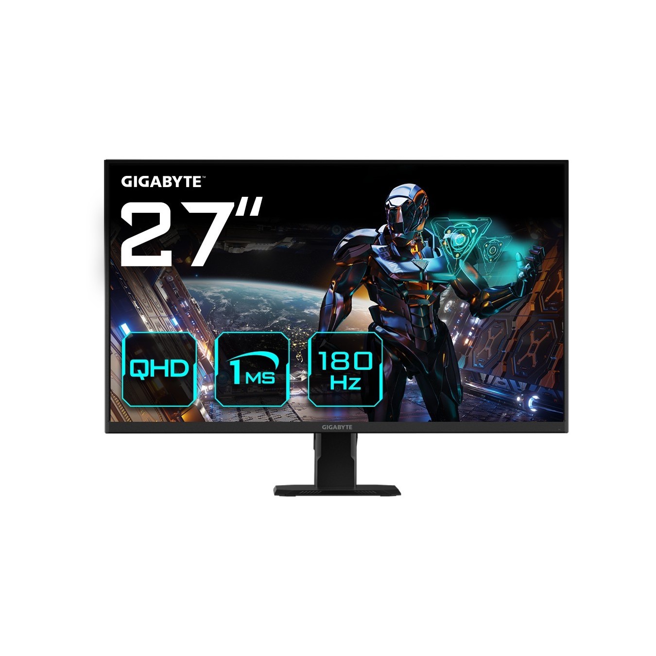 Gigabyte Monitor - GS27QA - 68.6 cm 27' (2560x1440) 16:9 QHD SS IPS 1ms 180Hz 2xHDMI DP Black