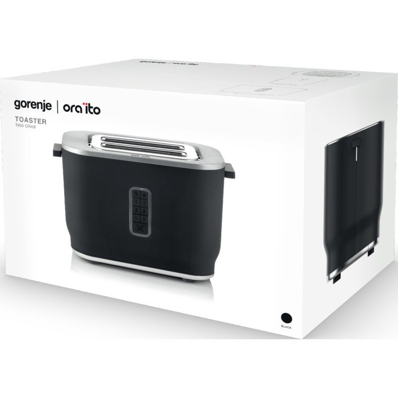 Buy Gorenje Kitchen Toaster - T800ORAB - 800W, 2 Slots, 6 Heating Levels, Black in Cyprus, Nicosia, Limassol, Larnaka, Pafos