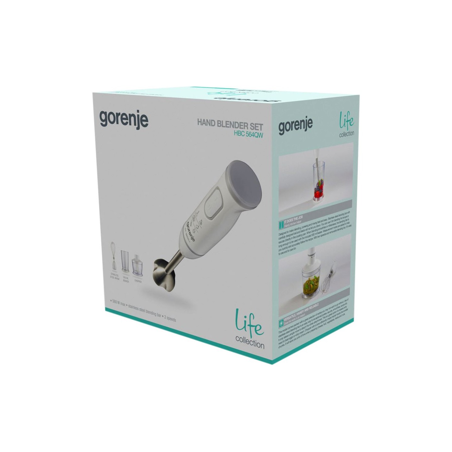 Gorenje Kitchen Blender Hand Mixer & Chopper - HBC564QW - 560W White — Buy in Cyprus with Fast Delivery