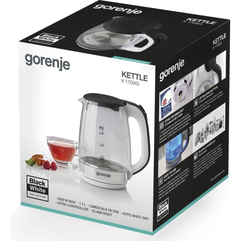 Buy Gorenje Kitchen Kettle - K17GXG - 2200W 1.7L Glass in Cyprus, Nicosia, Limassol, Larnaka, Pafos