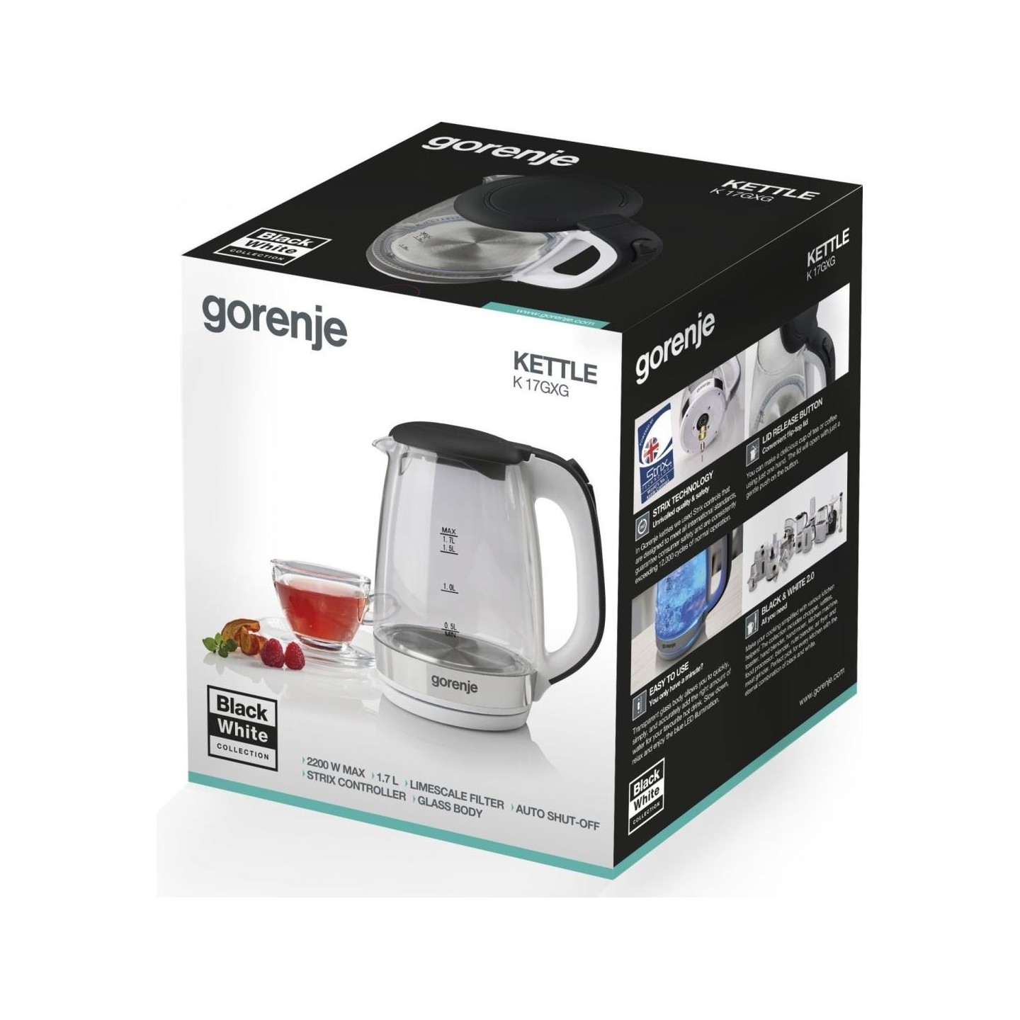 Gorenje Kitchen Kettle - K17GXG - 2200W 1.7L Glass — Buy in Cyprus with Fast Delivery