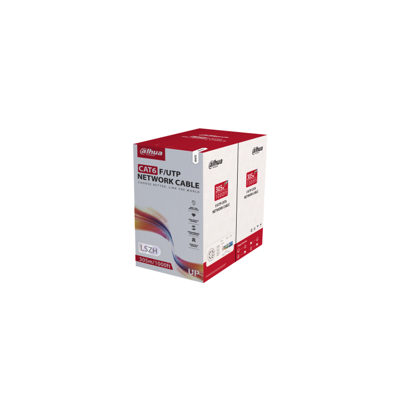Buy Dahua CAT6 CPR D, OFC, LSZH, FTP Cable 305m 0.53mm White PFM923I-6FN-CD in Cyprus, Nicosia, Limassol, Larnaka, Pafos