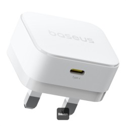 Buy Baseus Wall Charger - 20W USB-C PALM Series UK White in Cyprus, Nicosia, Limassol, Larnaka, Pafos