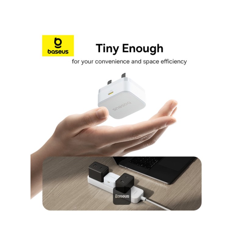 Buy Baseus Wall Charger - 20W USB-C PALM Series UK White in Cyprus, Nicosia, Limassol, Larnaka, Pafos