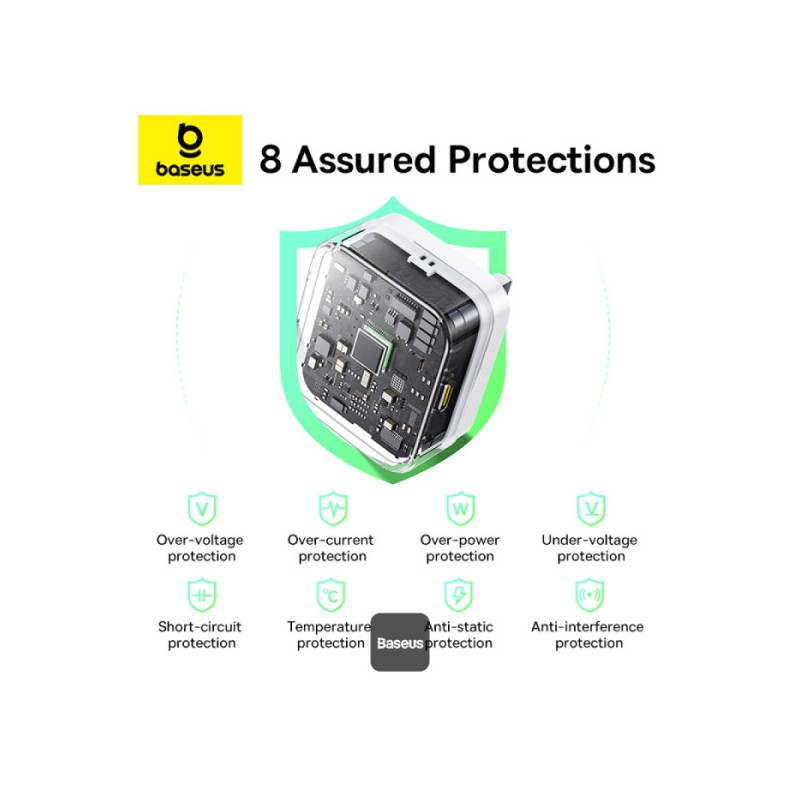 Buy Baseus Wall Charger - 20W USB-C PALM Series UK White in Cyprus, Nicosia, Limassol, Larnaka, Pafos