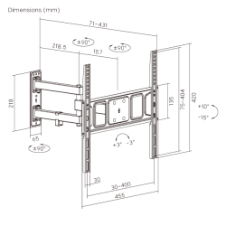 Buy Brateck TV Mount - LPA63-443 - 40x40 Turn 2-Arm 43cm in Cyprus, Nicosia, Limassol, Larnaka, Pafos